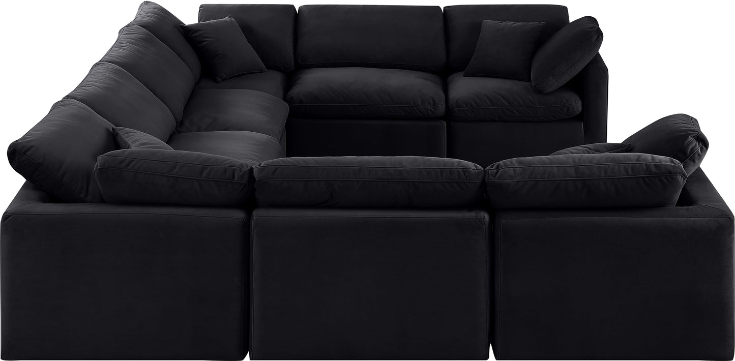 luxus black velvet modular sectional sec8a