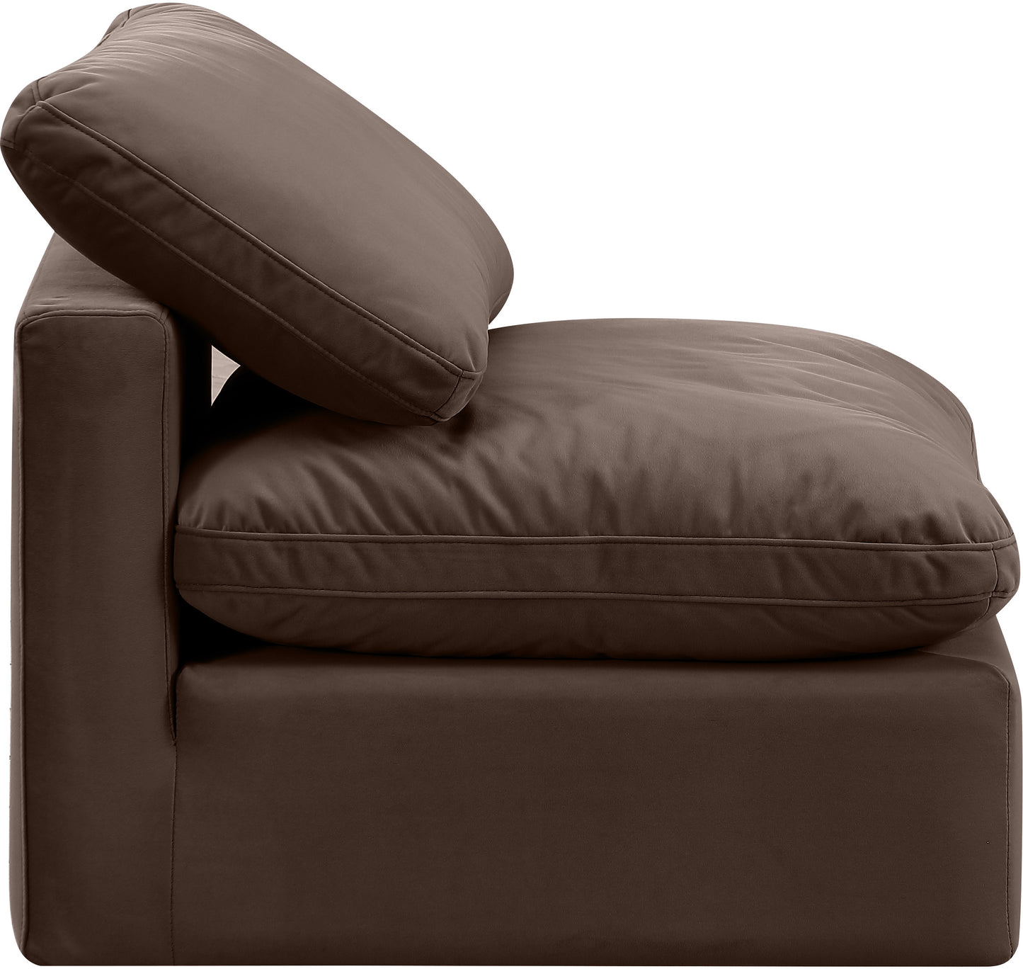 luxus brown velvet armless chair armless