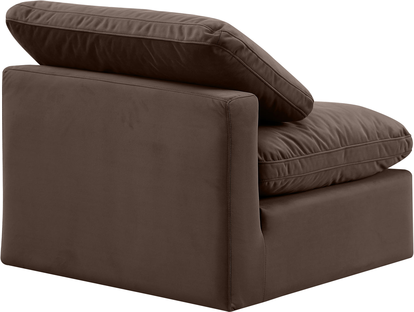 luxus brown velvet armless chair armless