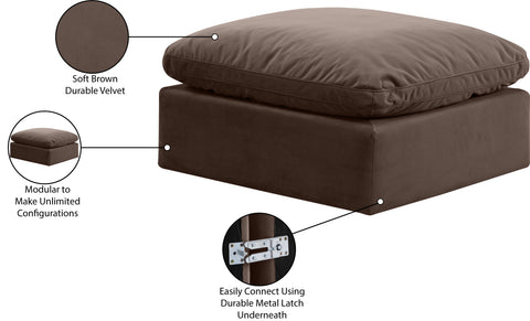 Luxus Brown Velvet Ottoman Ott