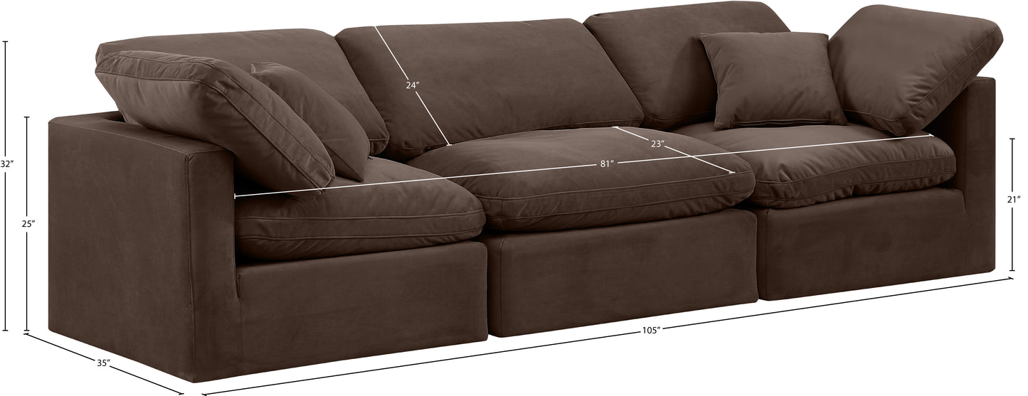 luxus brown velvet modular sofa s105