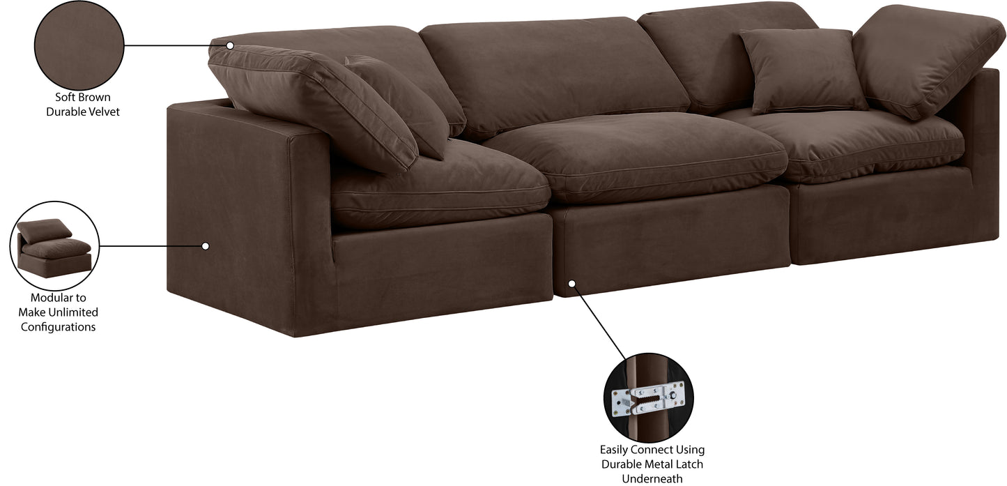 luxus brown velvet modular sofa s105