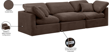 Luxus Brown Velvet Modular Sofa S105