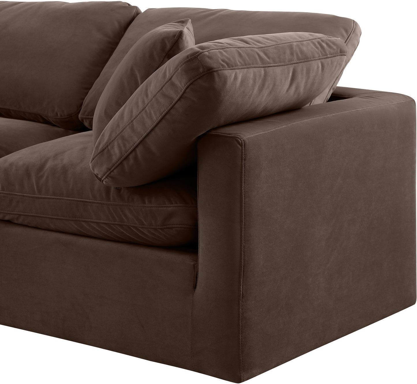 luxus brown velvet modular sofa s105