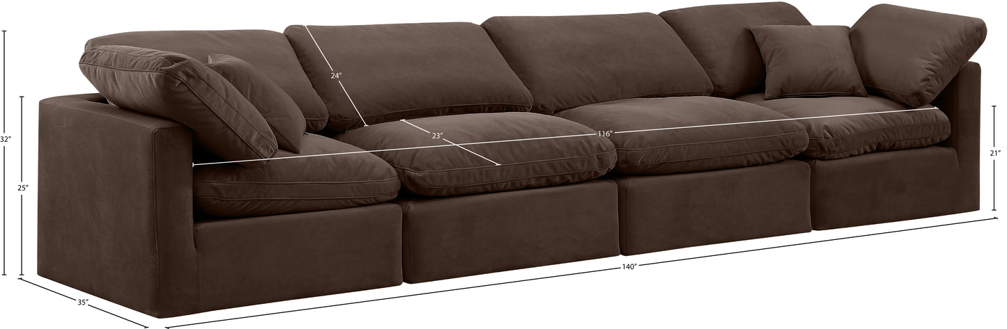 luxus brown velvet modular sofa s140