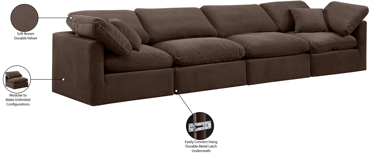 luxus brown velvet modular sofa s140