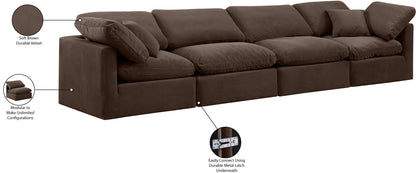 Luxus Brown Velvet Modular Sofa S140