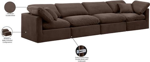 Luxus Brown Velvet Modular Sofa S140