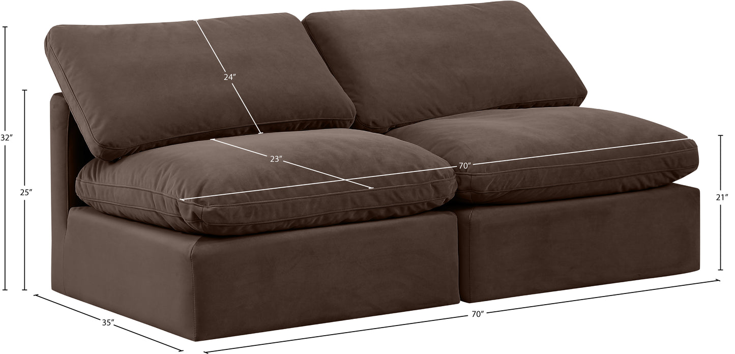 luxus brown velvet modular sofa s2