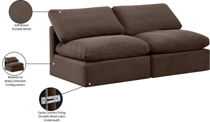 Luxus Brown Velvet Modular Sofa S2