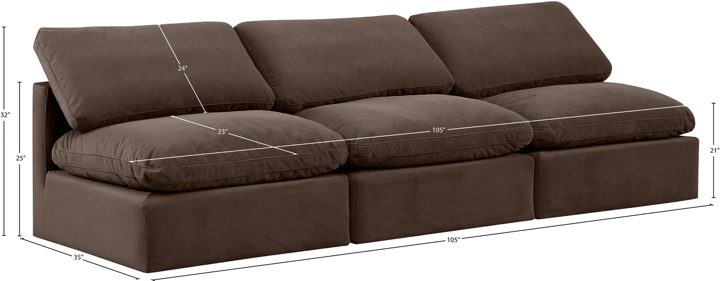 luxus brown velvet modular sofa s3