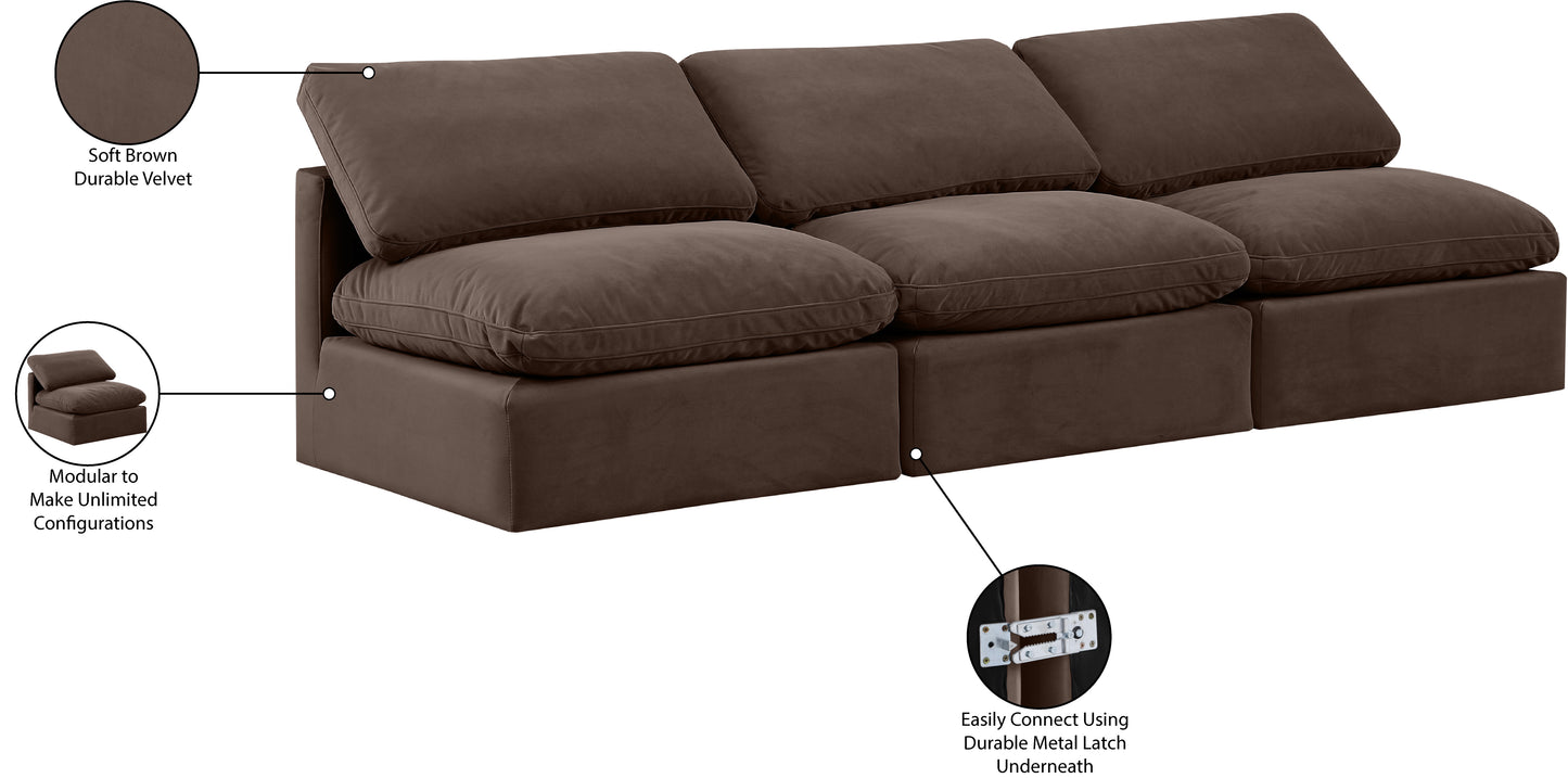 luxus brown velvet modular sofa s3