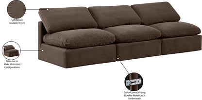 Luxus Brown Velvet Modular Sofa S3