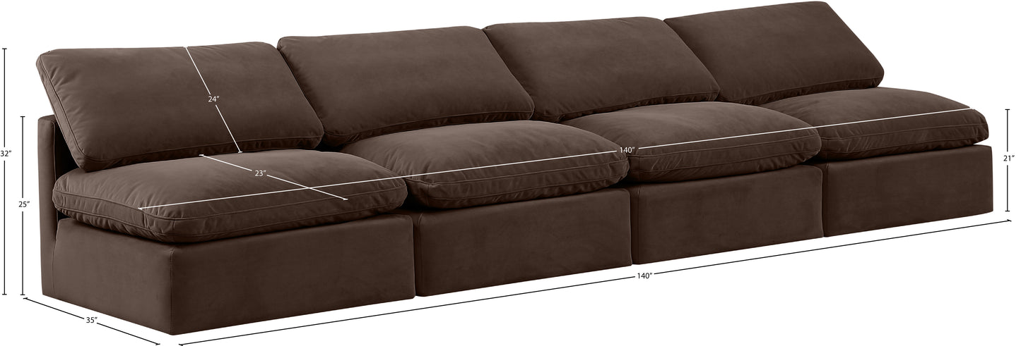 luxus brown velvet modular sofa s4