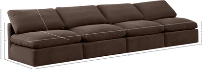 Luxus Brown Velvet Modular Sofa S4