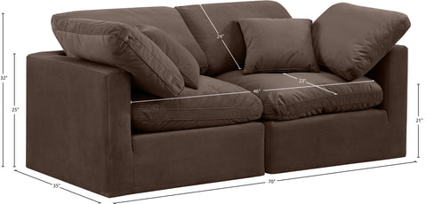 Luxus Brown Velvet Modular Sofa S70