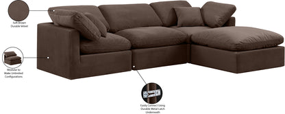 Luxus Brown Velvet Modular Sectional Sec4A