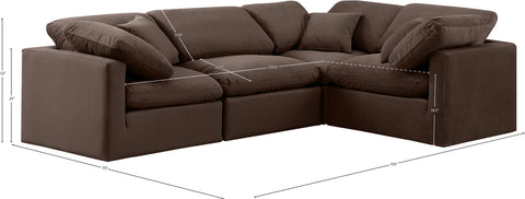 Luxus Brown Velvet Modular Sectional Sec4C