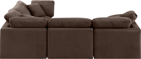 Luxus Brown Velvet Modular Sectional Sec4C