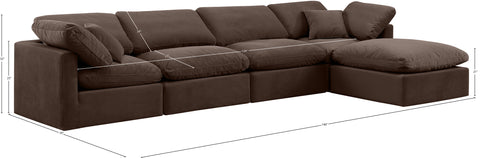 Luxus Brown Velvet Modular Sectional Sec5A
