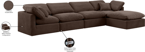Luxus Brown Velvet Modular Sectional Sec5A