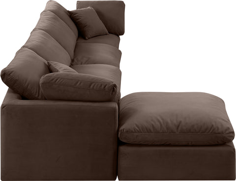 Luxus Brown Velvet Modular Sectional Sec5A