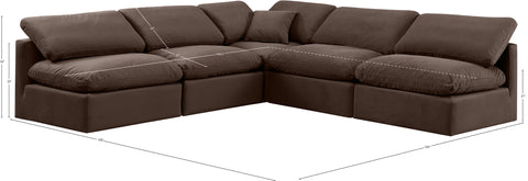 Luxus Brown Velvet Modular Sectional Sec5B