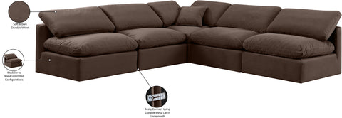 Luxus Brown Velvet Modular Sectional Sec5B