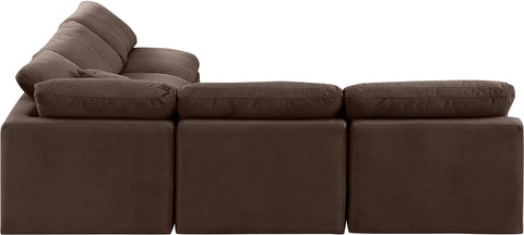 Luxus Brown Velvet Modular Sectional Sec5B