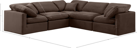 Luxus Brown Velvet Modular Sectional Sec5C