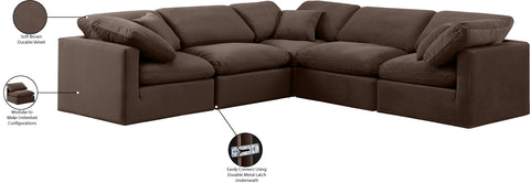 Luxus Brown Velvet Modular Sectional Sec5C