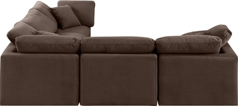Luxus Brown Velvet Modular Sectional Sec5C