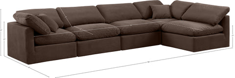 Luxus Brown Velvet Modular Sectional Sec5D
