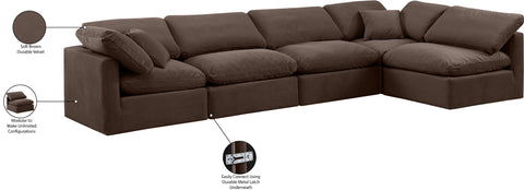 Sloane 140" Velvet Upholstered Sectional, 5-Piece (Style 2)