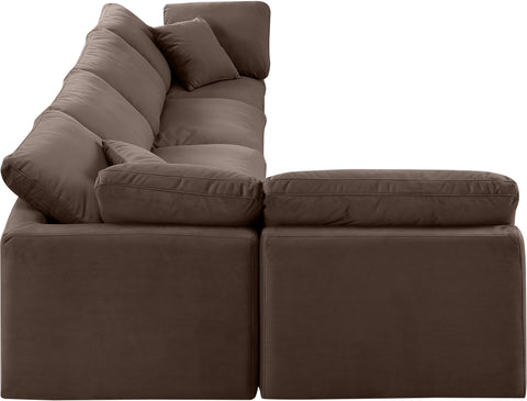 Luxus Brown Velvet Modular Sectional Sec5D