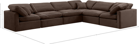 Luxus Brown Velvet Modular Sectional Sec6A