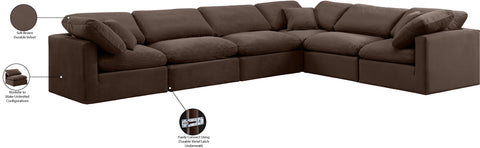 Luxus Brown Velvet Modular Sectional Sec6A
