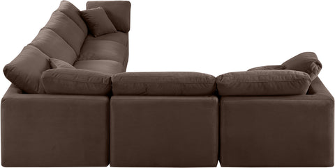 Luxus Brown Velvet Modular Sectional Sec6A