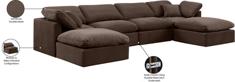 Luxus Brown Velvet Modular Sectional Sec6B