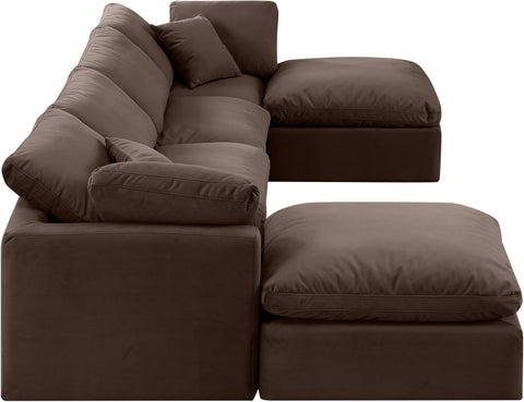Luxus Brown Velvet Modular Sectional Sec6B