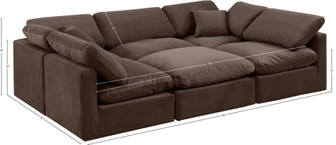 Luxus Brown Velvet Modular Sectional Sec6C
