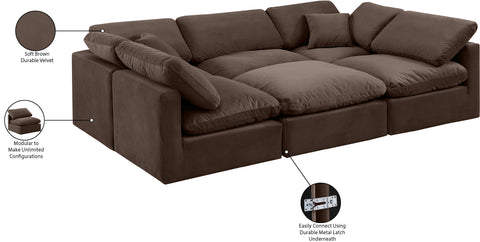 Luxus Brown Velvet Modular Sectional Sec6C