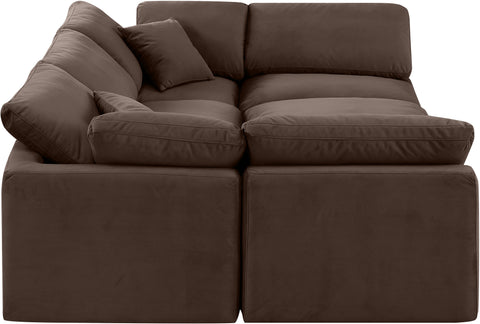 Luxus Brown Velvet Modular Sectional Sec6C