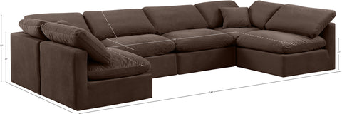Luxus Brown Velvet Modular Sectional Sec6D