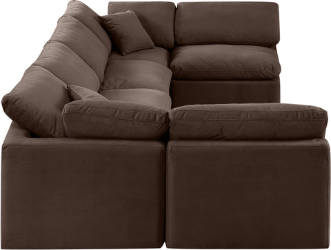 Luxus Brown Velvet Modular Sectional Sec6D