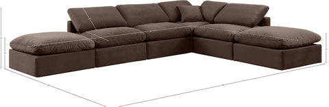 Luxus Brown Velvet Modular Sectional Sec6E