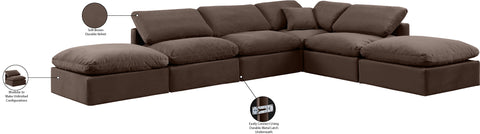 Luxus Brown Velvet Modular Sectional Sec6E