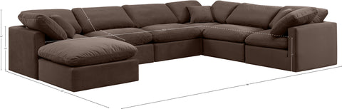 Luxus Brown Velvet Modular Sectional Sec7A