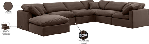 Luxus Brown Velvet Modular Sectional Sec7A
