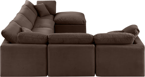 Luxus Brown Velvet Modular Sectional Sec7A